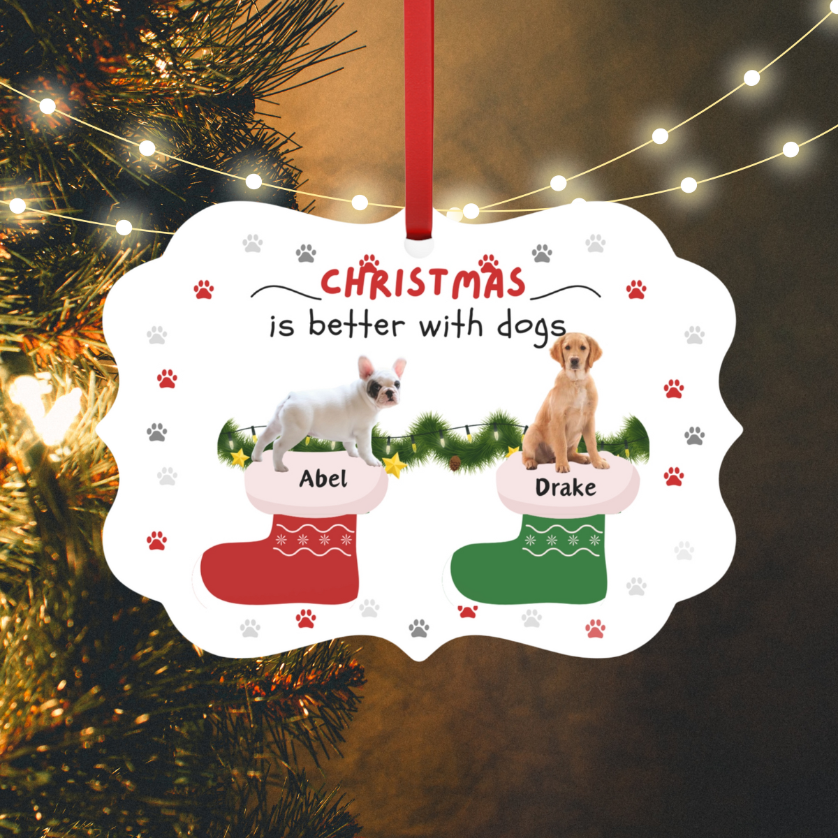 Christmas Pet Ornaments Bundle, Merry Woofmas, Santa Paws
