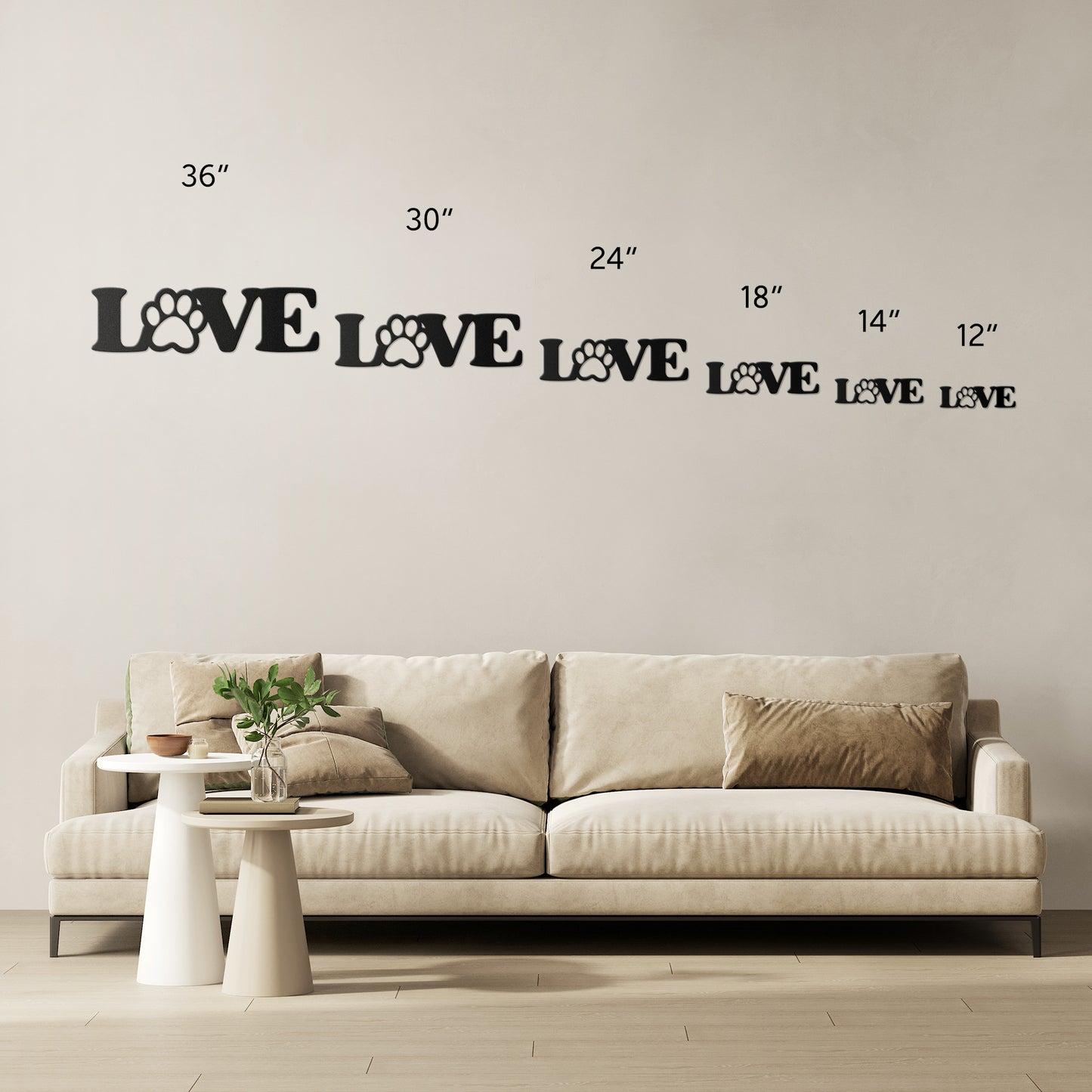 Love with Paws Metal Sign