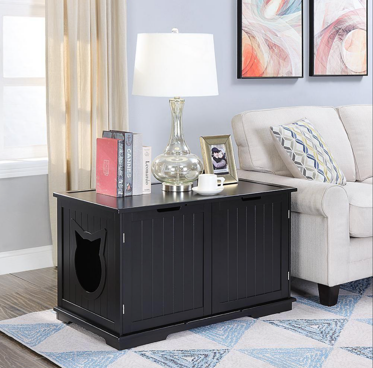 X-Large Cat Multi-Functional End Table - White or Black - Madison's Mutt Mall