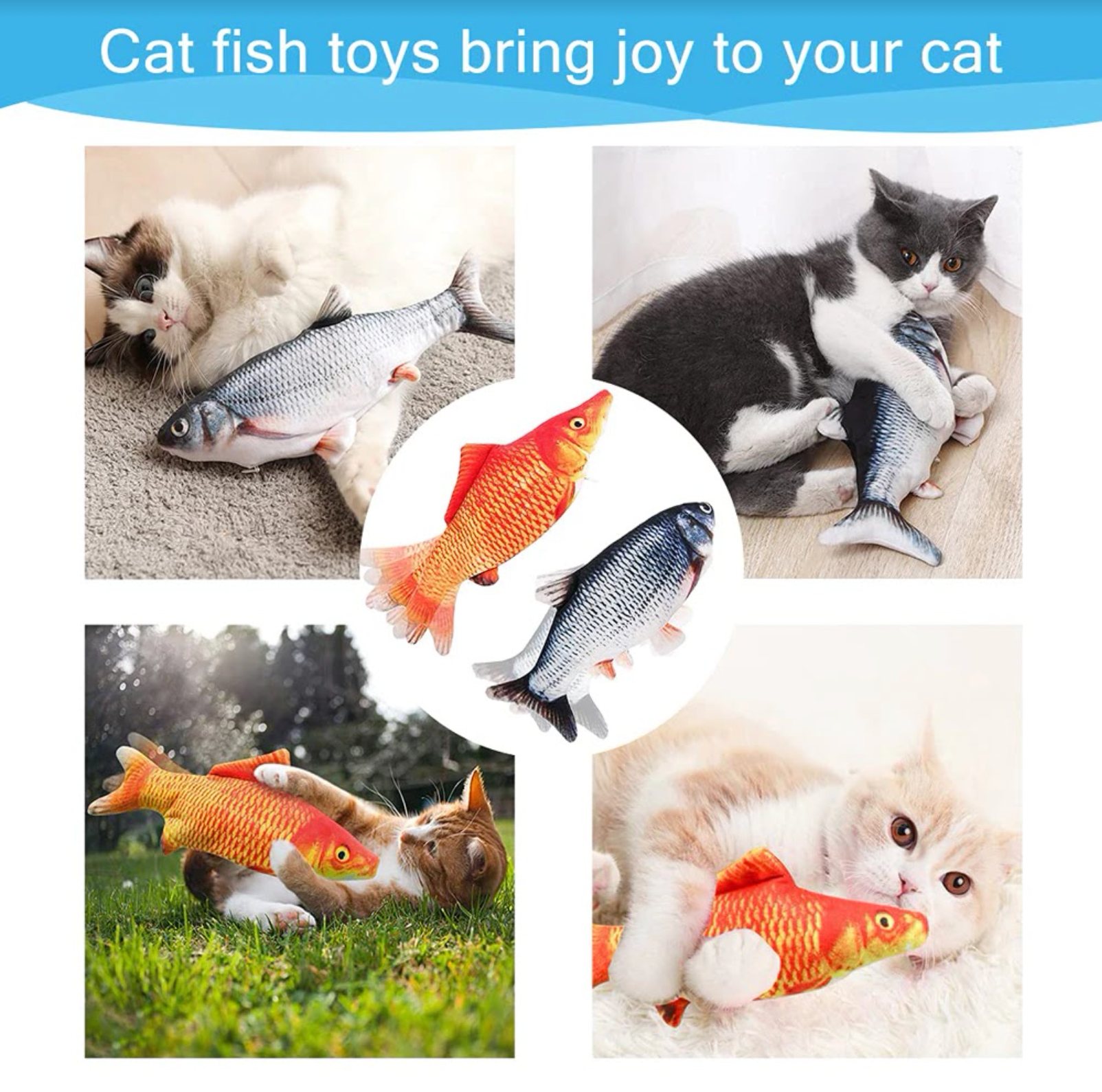 Interactive Electric Floppy Fish Cat Toy - Madison's Mutt Mall