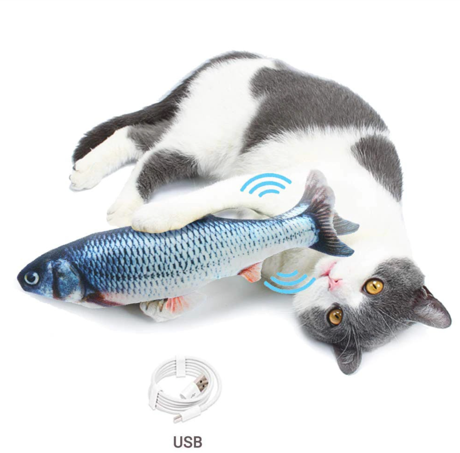 Interactive Electric Floppy Fish Cat Toy - Madison's Mutt Mall