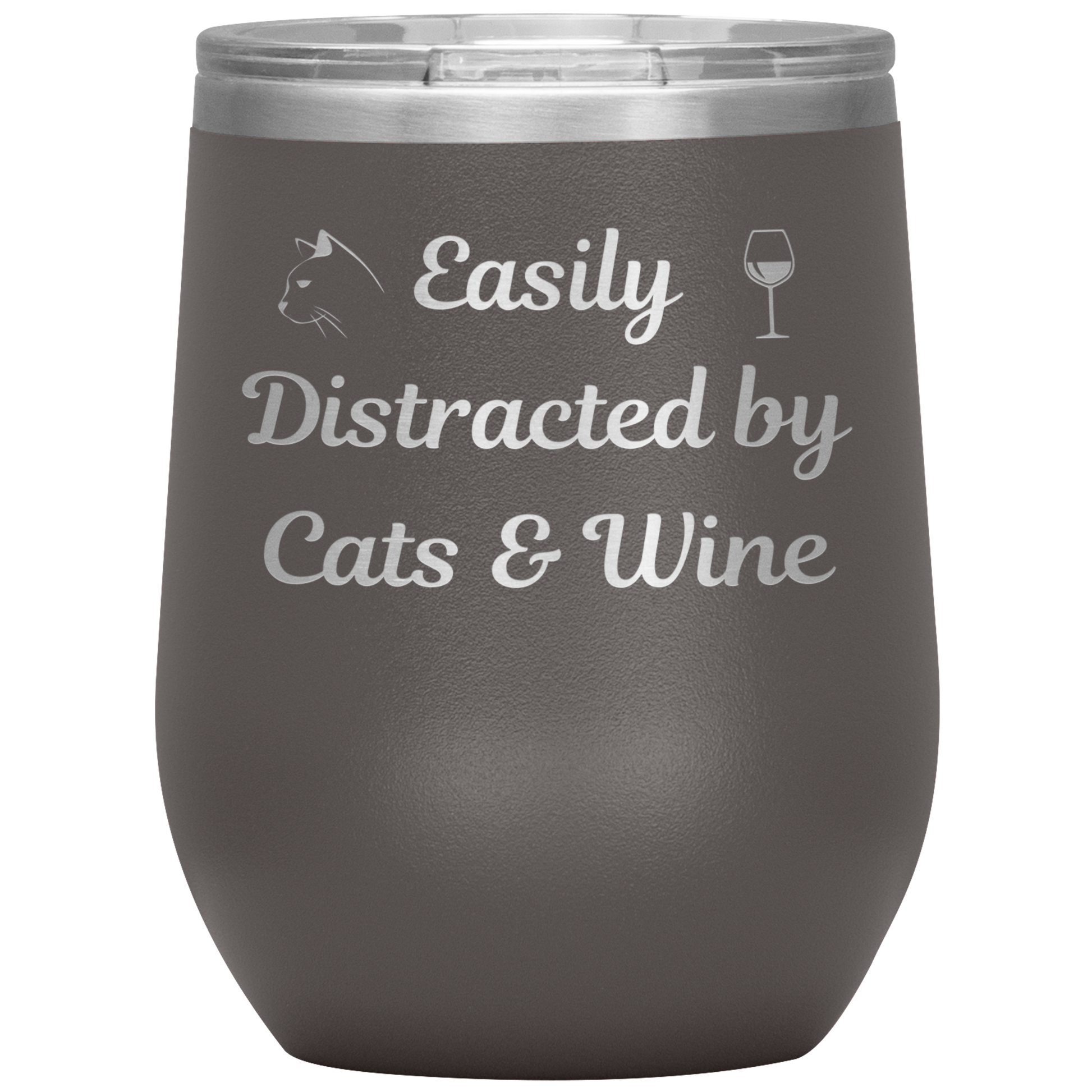 Easily Distracted by Cats & Wine Tumbler - Madison's Mutt Mall