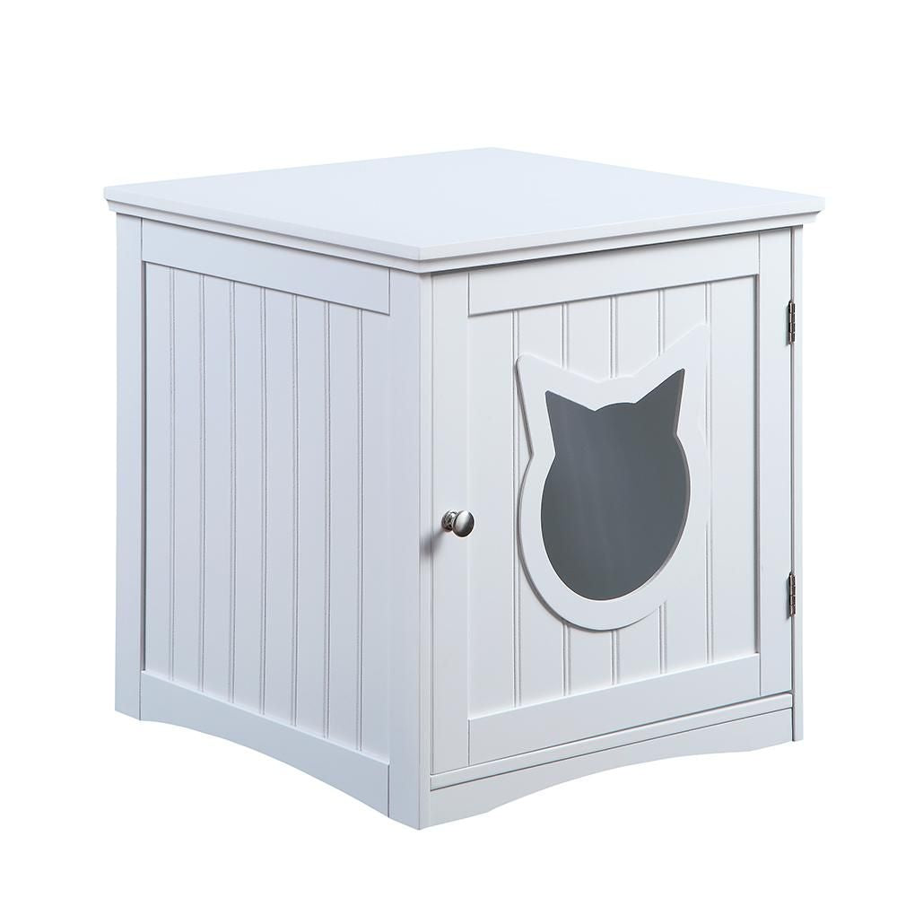 Cat House Side Table - White - Madison's Mutt Mall