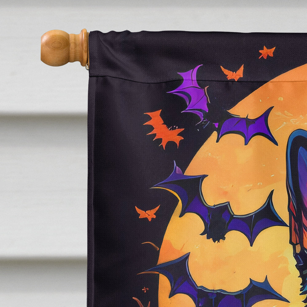 German Shepherd Witchy Halloween House Flag