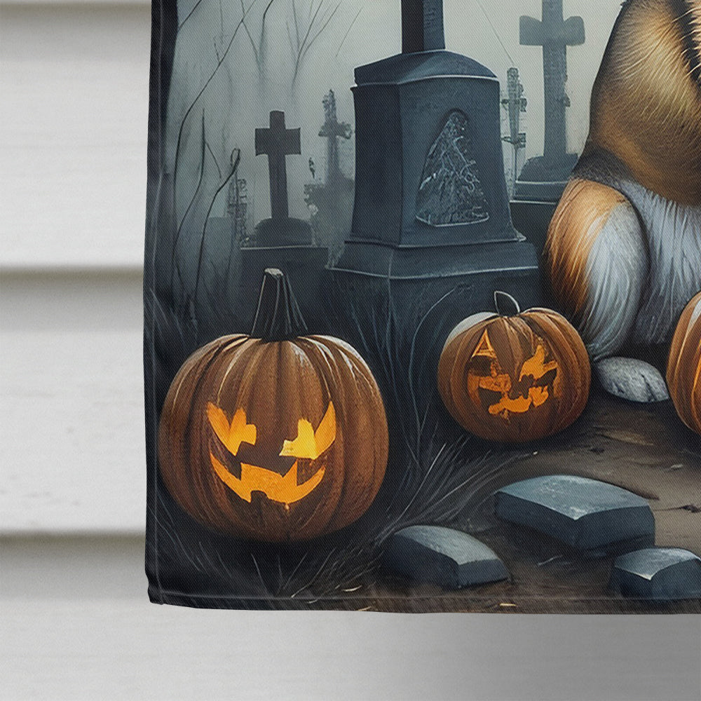 Akita Spooky Halloween House Flag