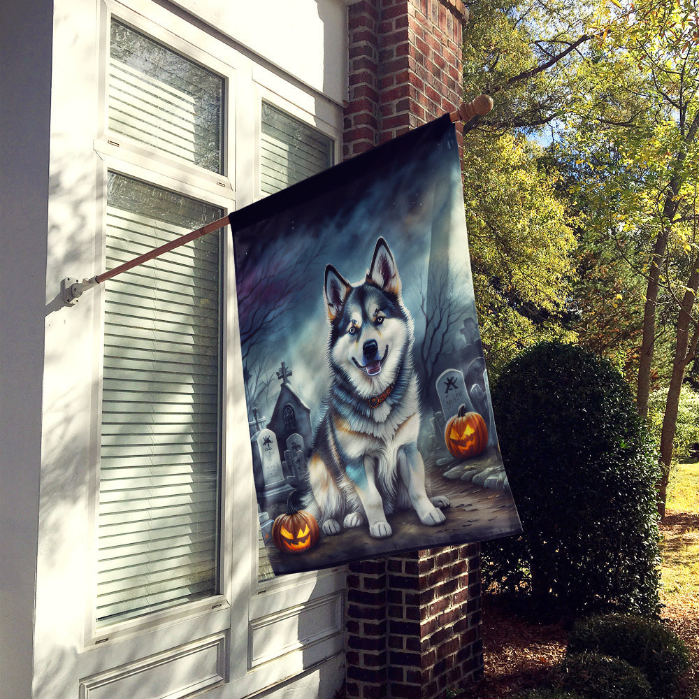 Alaskan Malamute Spooky Halloween House Flag