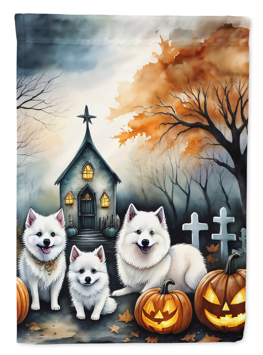 American Eskimo Spooky Halloween House Flag