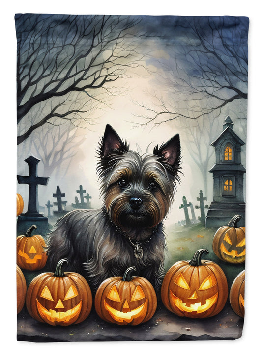 Cairn Terrier Spooky Halloween House Flag