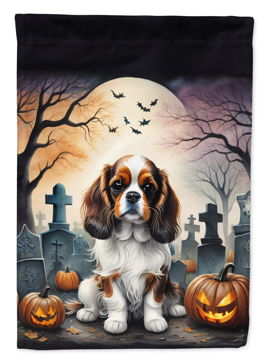 Cavalier Spaniel II Spooky Halloween House Flag