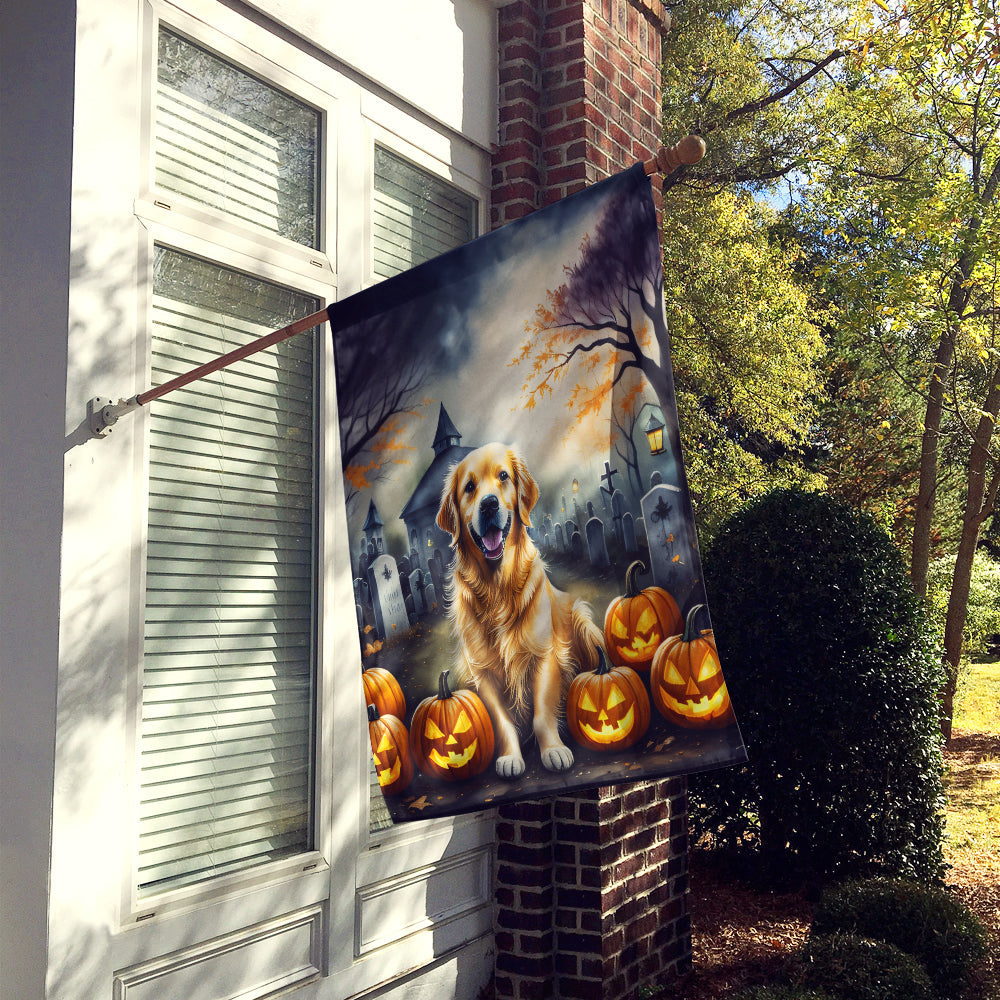 Golden Retriever Spooky Halloween House Flag