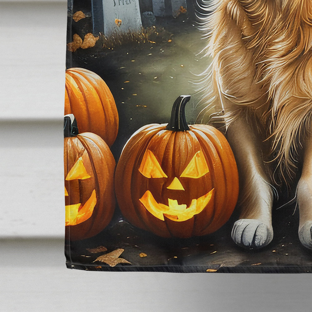 Golden Retriever Spooky Halloween House Flag