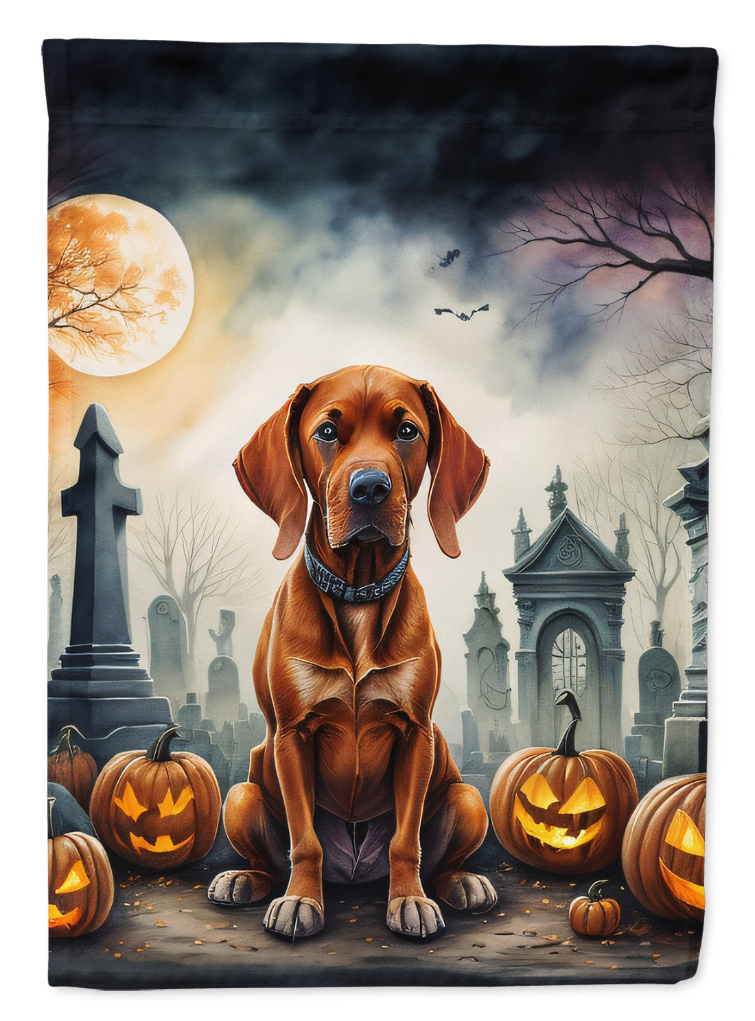 Vizsla Spooky Halloween House Flag