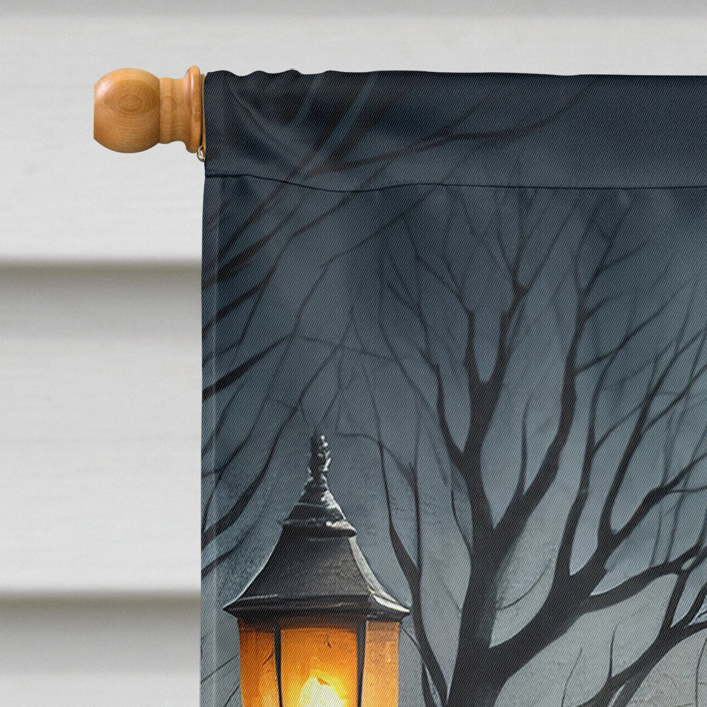 Black Pug Spooky Halloween House Flag