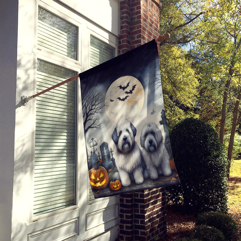 Old English Sheepdog Spooky Halloween House Flag