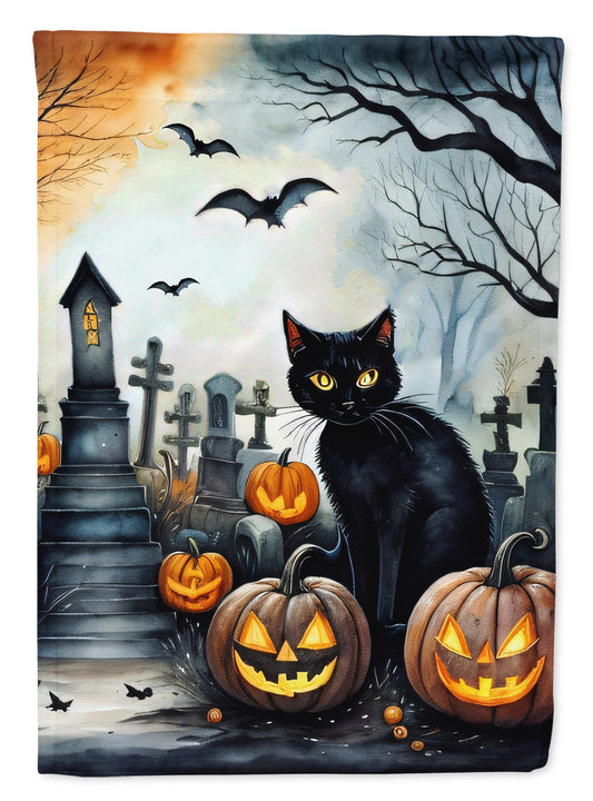 Black Cat Spooky Halloween House Flag