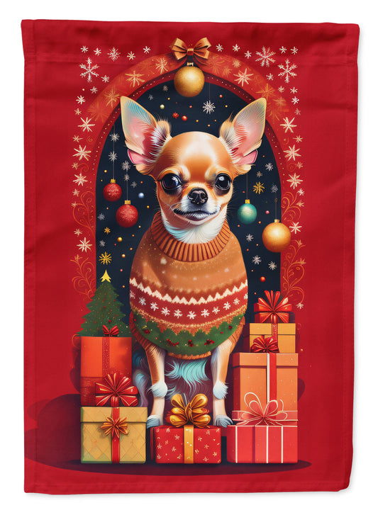 Chihuahua Holiday Christmas House Flag