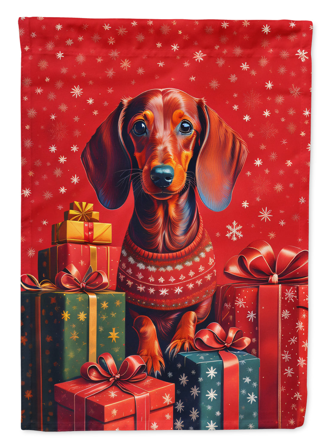 Dachshund Holiday Christmas House Flag