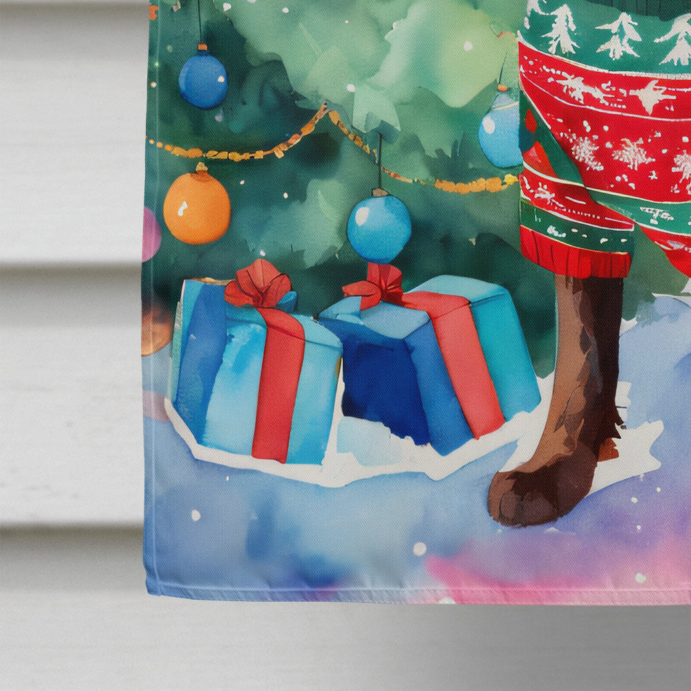 American Water Spaniel Christmas House Flag