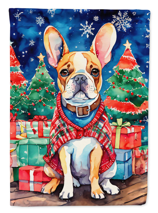 French Bulldog Christmas House Flag