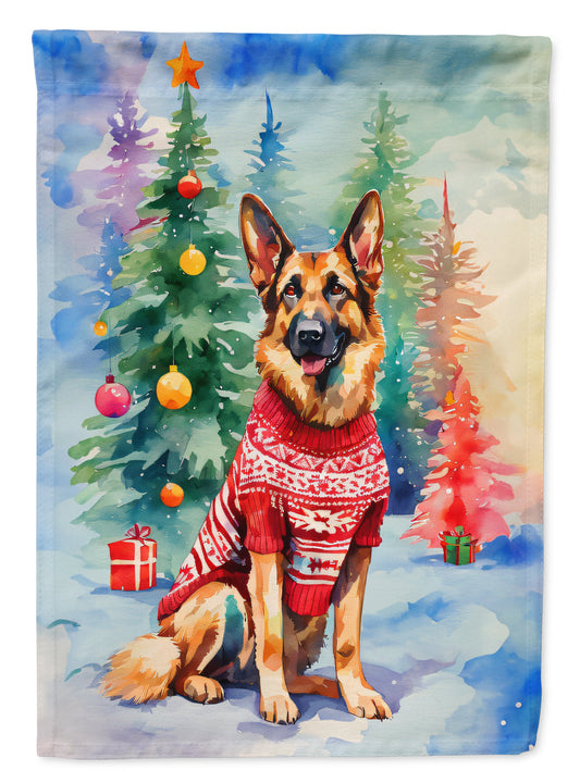 German Shepherd Christmas House Flag