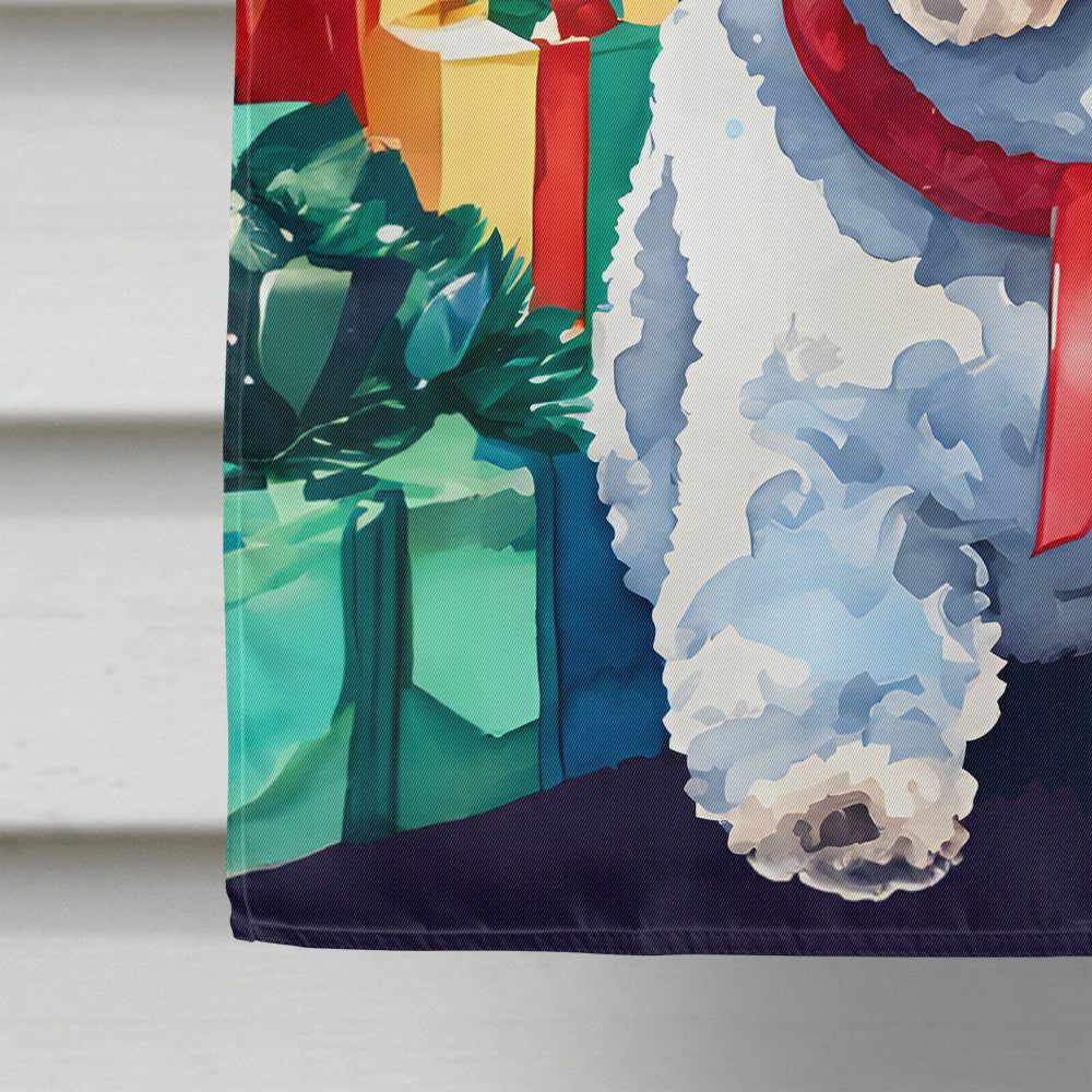 Poodle Christmas House Flag