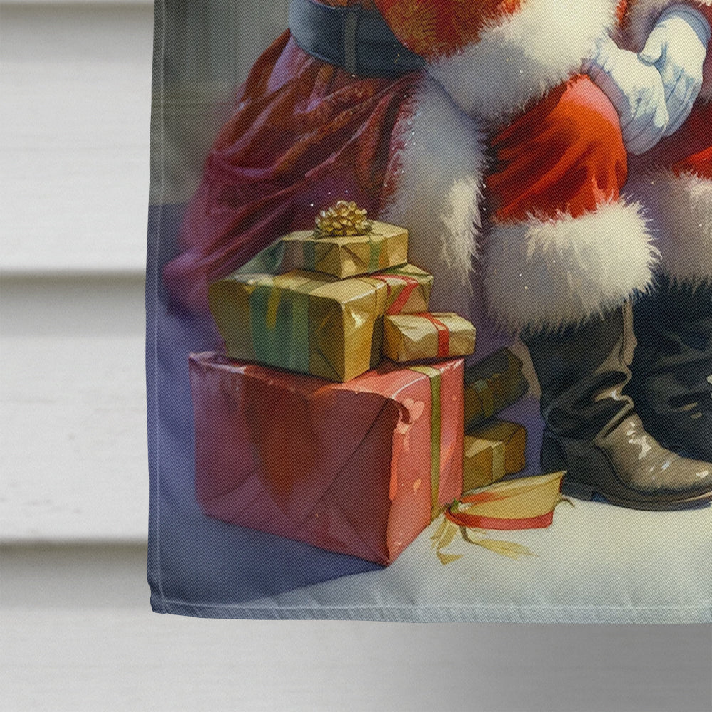 Basset Hound and Santa Claus House Flag