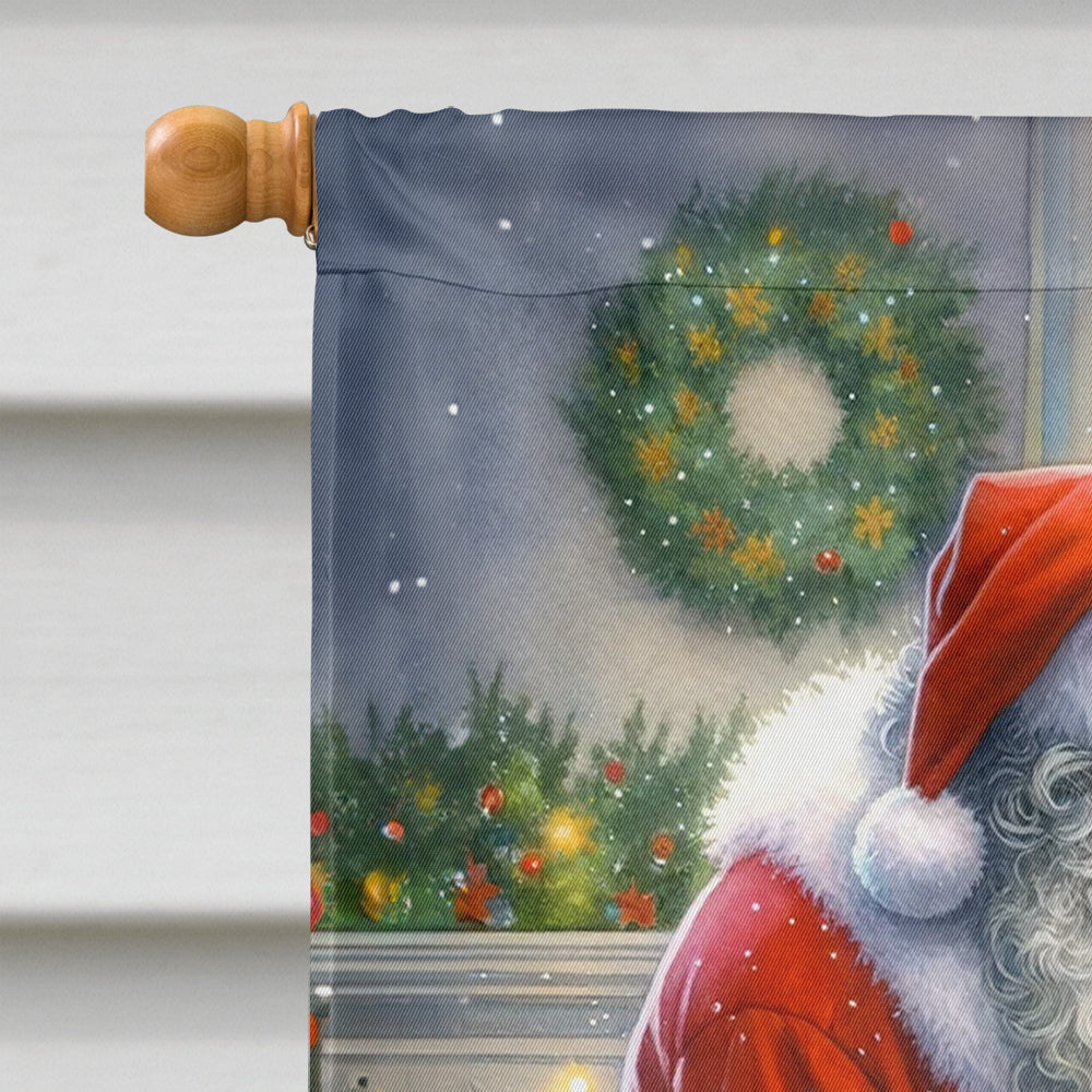 Collie and Santa Claus House Flag