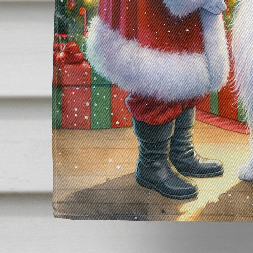 Collie and Santa Claus House Flag