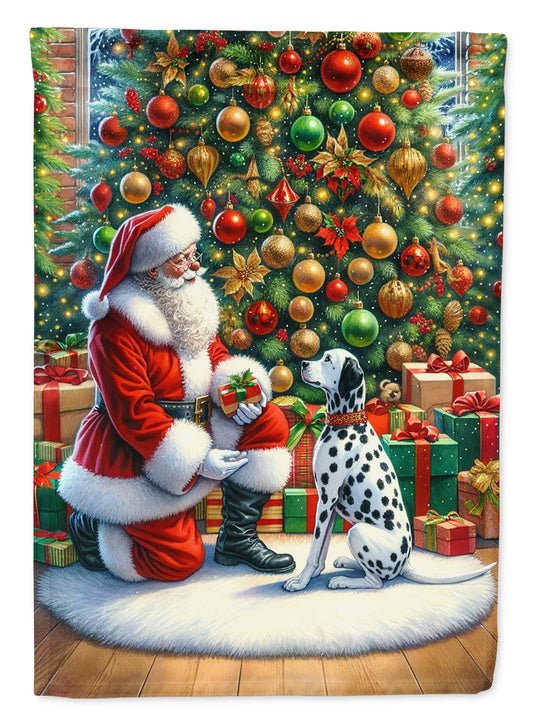 Dalmatian and Santa Claus House Flag