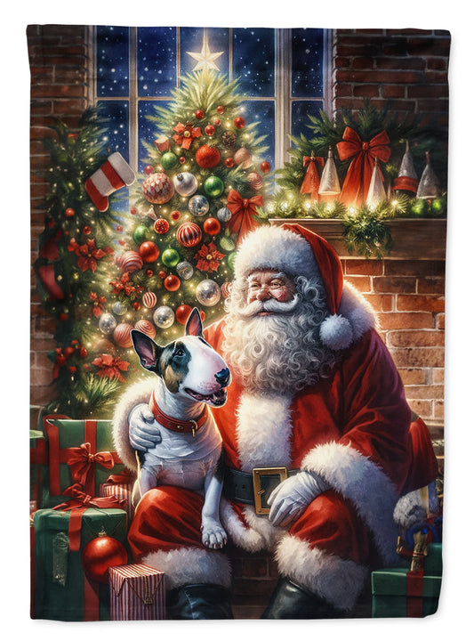 English Bull Terrier and Santa Claus House Flag