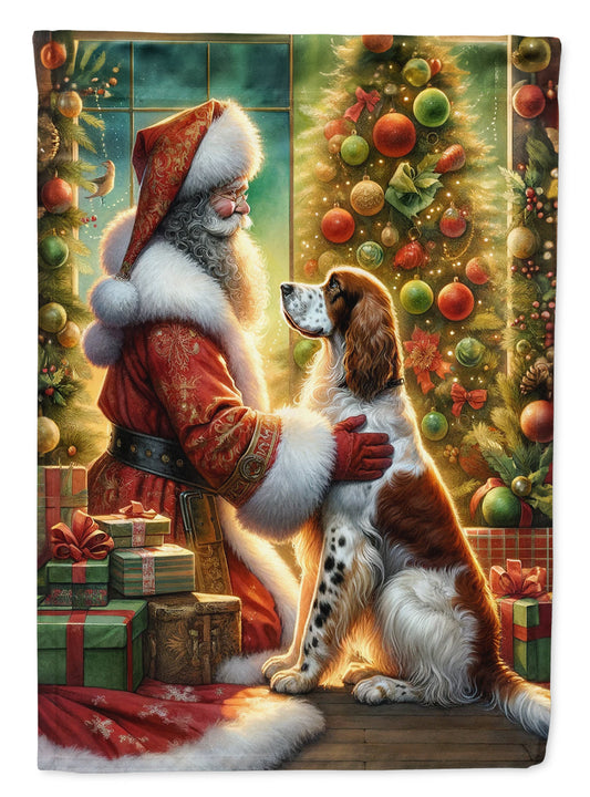 English Setter and Santa Claus House Flag