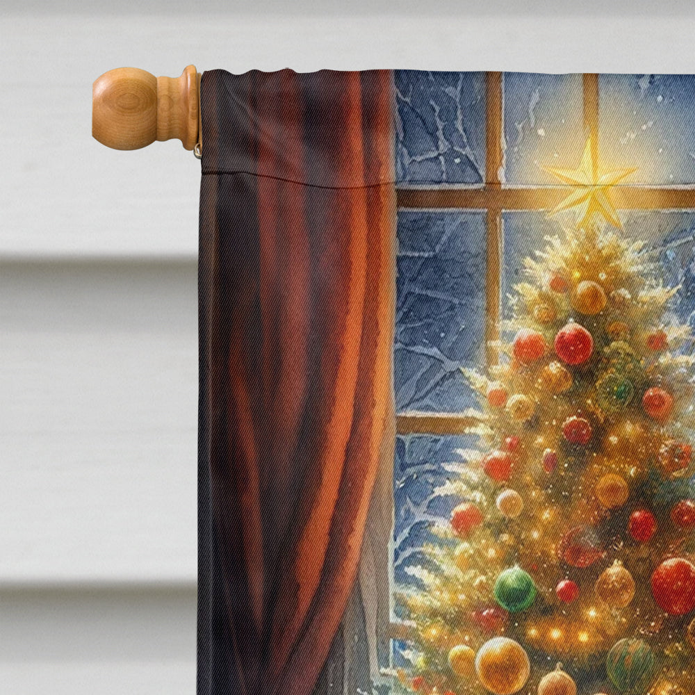 Golden Retriever and Santa Claus House Flag