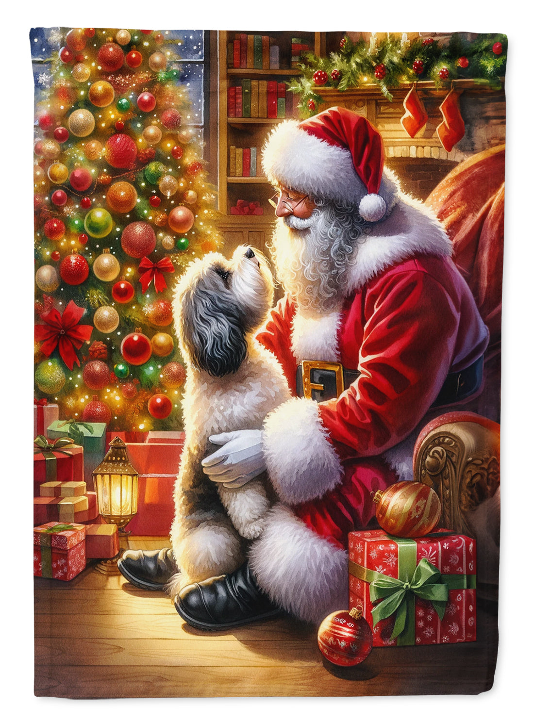 Havanese and Santa Claus House Flag