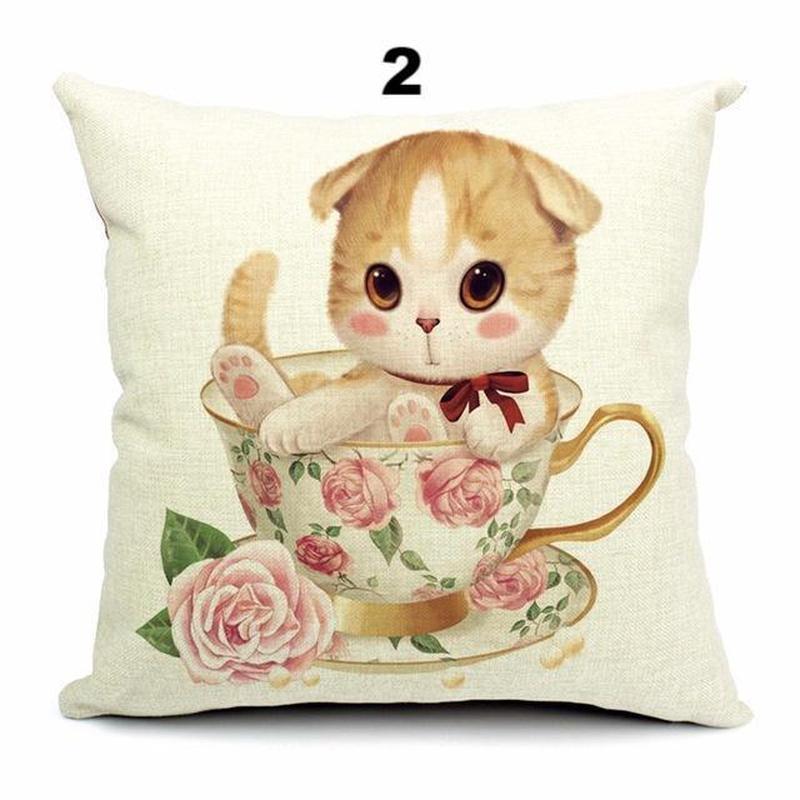 Teacup Cat Pillows - Madison's Mutt Mall