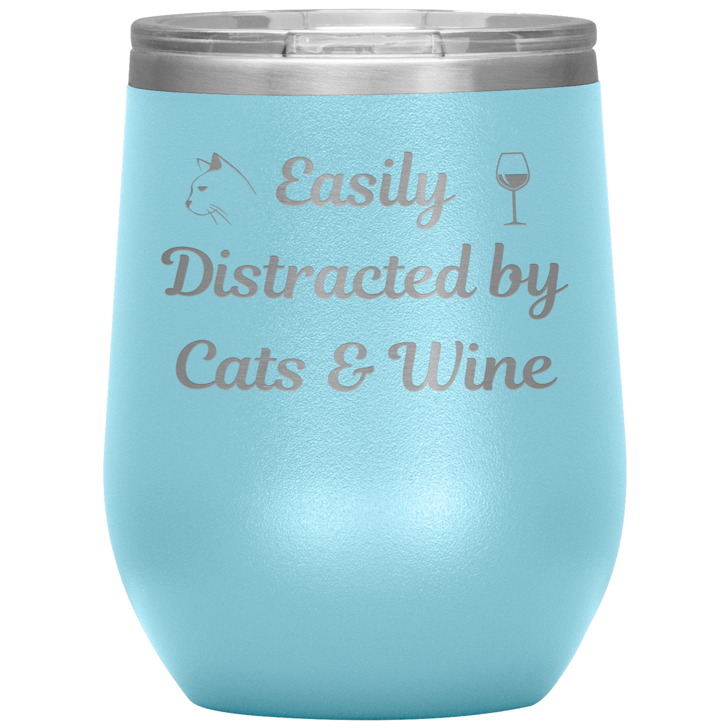 Easily Distracted by Cats & Wine Tumbler - Madison's Mutt Mall