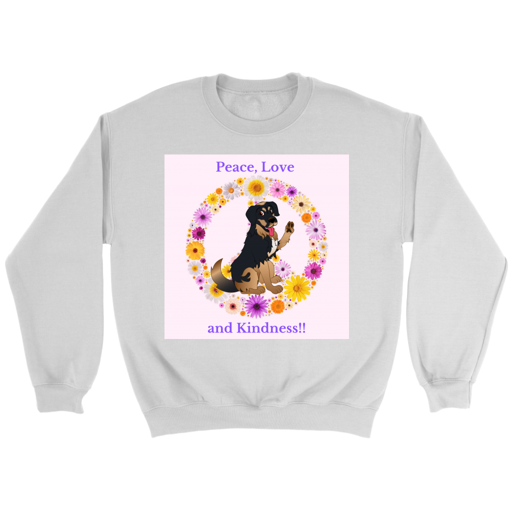 Peace, Love & Kindness Crewneck Sweatshirt - Pink - Madison's Mutt Mall