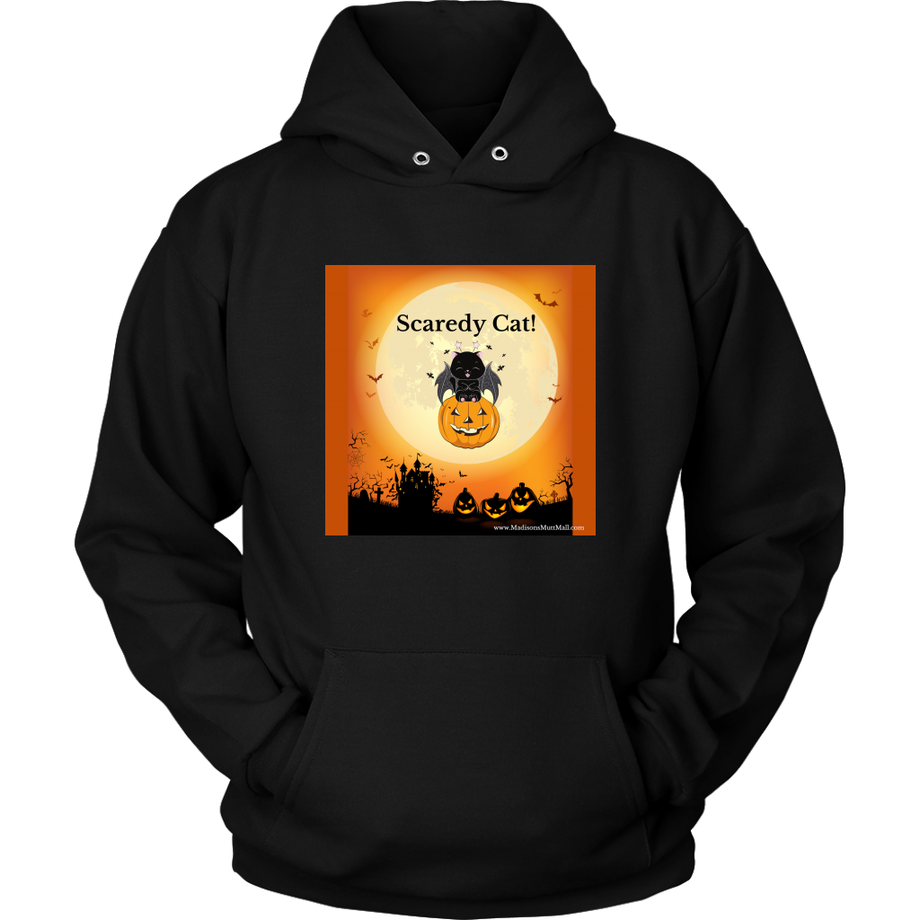 Cat Halloween Hoodie-Scaredy Cat - Madison's Mutt Mall