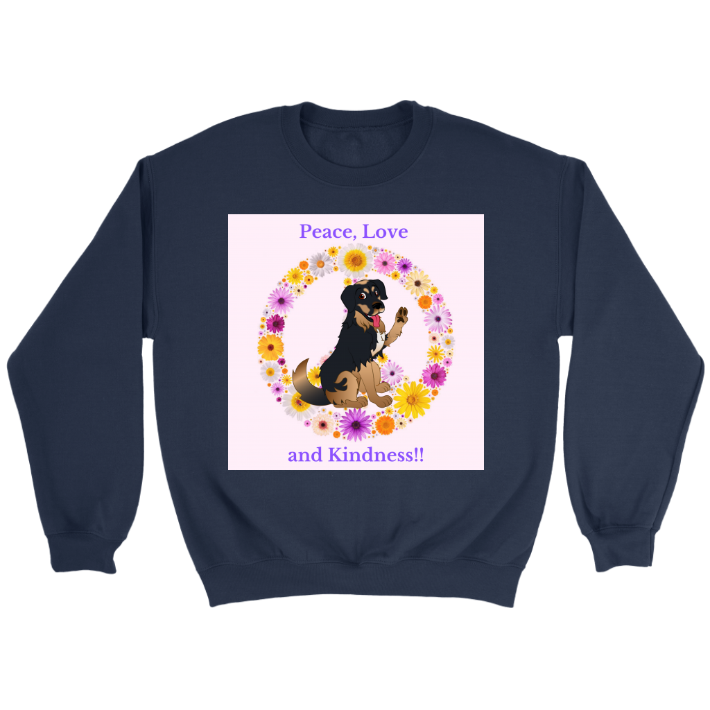 Peace, Love & Kindness Crewneck Sweatshirt - Pink - Madison's Mutt Mall