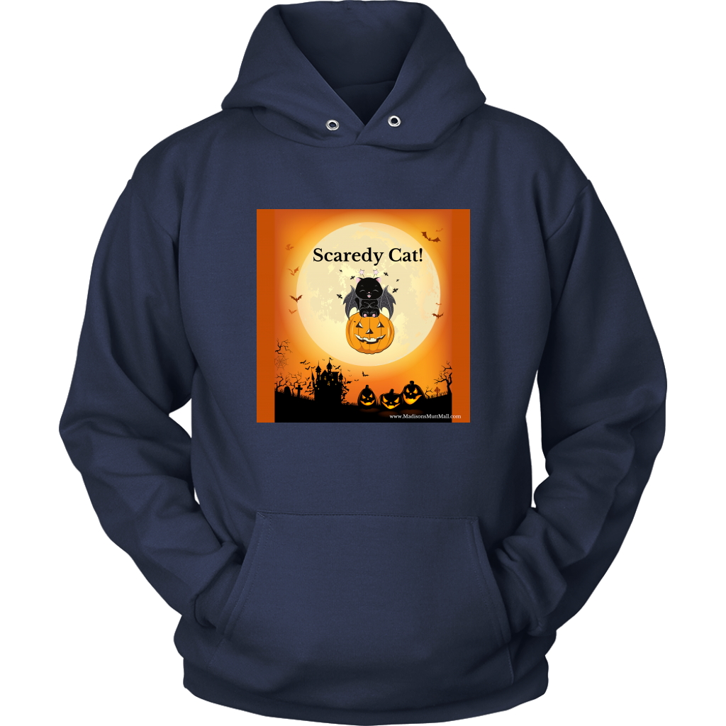 Cat Halloween Hoodie-Scaredy Cat - Madison's Mutt Mall