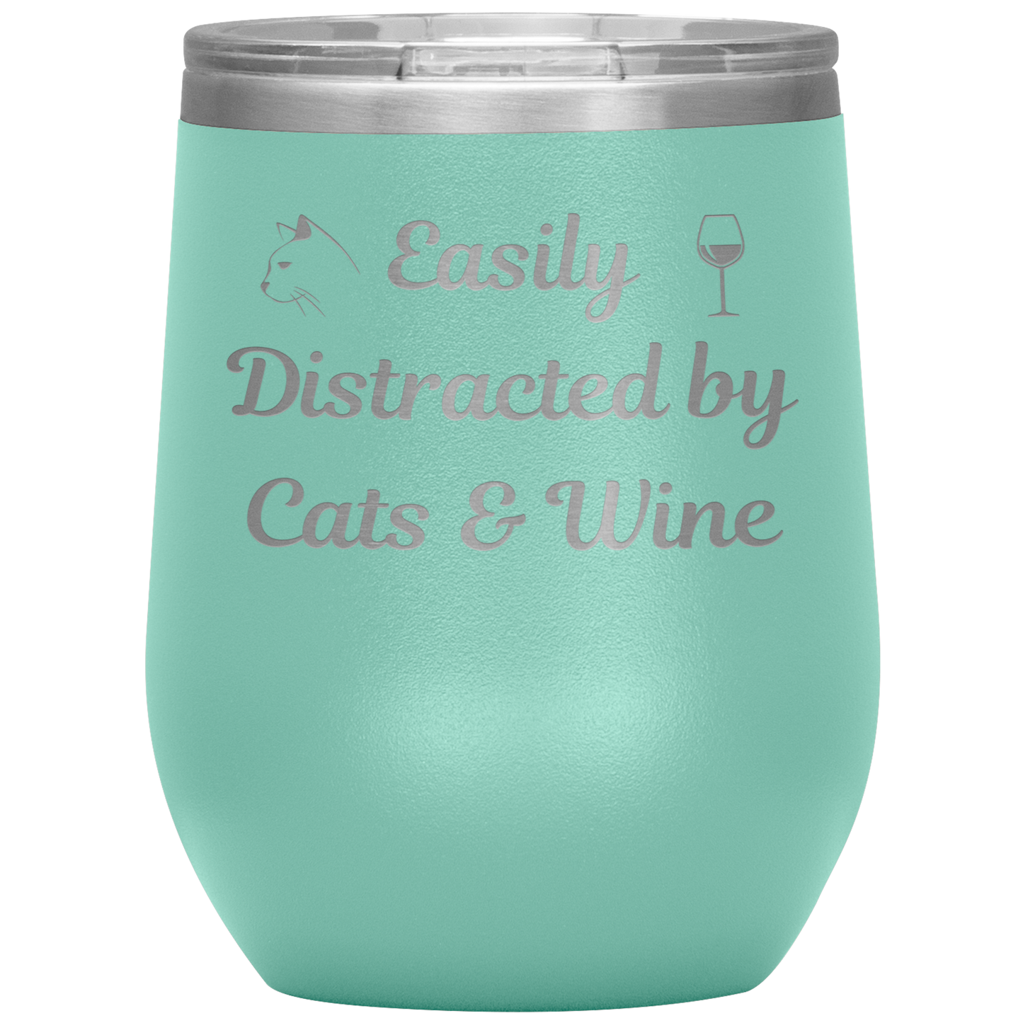 Easily Distracted by Cats & Wine Tumbler - Madison's Mutt Mall