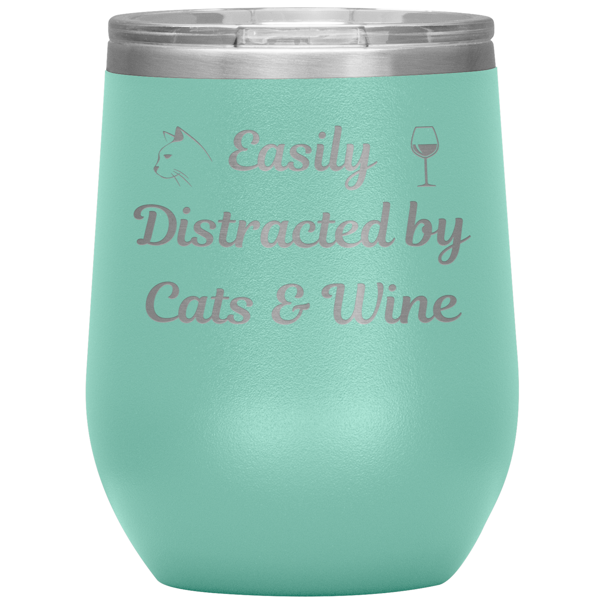 Easily Distracted by Cats & Wine Tumbler - Madison's Mutt Mall