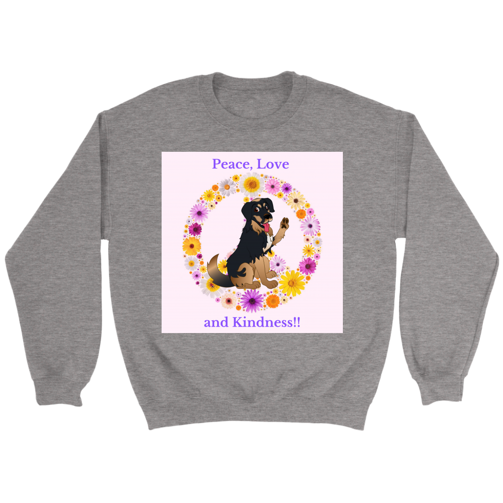 Peace, Love & Kindness Crewneck Sweatshirt - Pink - Madison's Mutt Mall