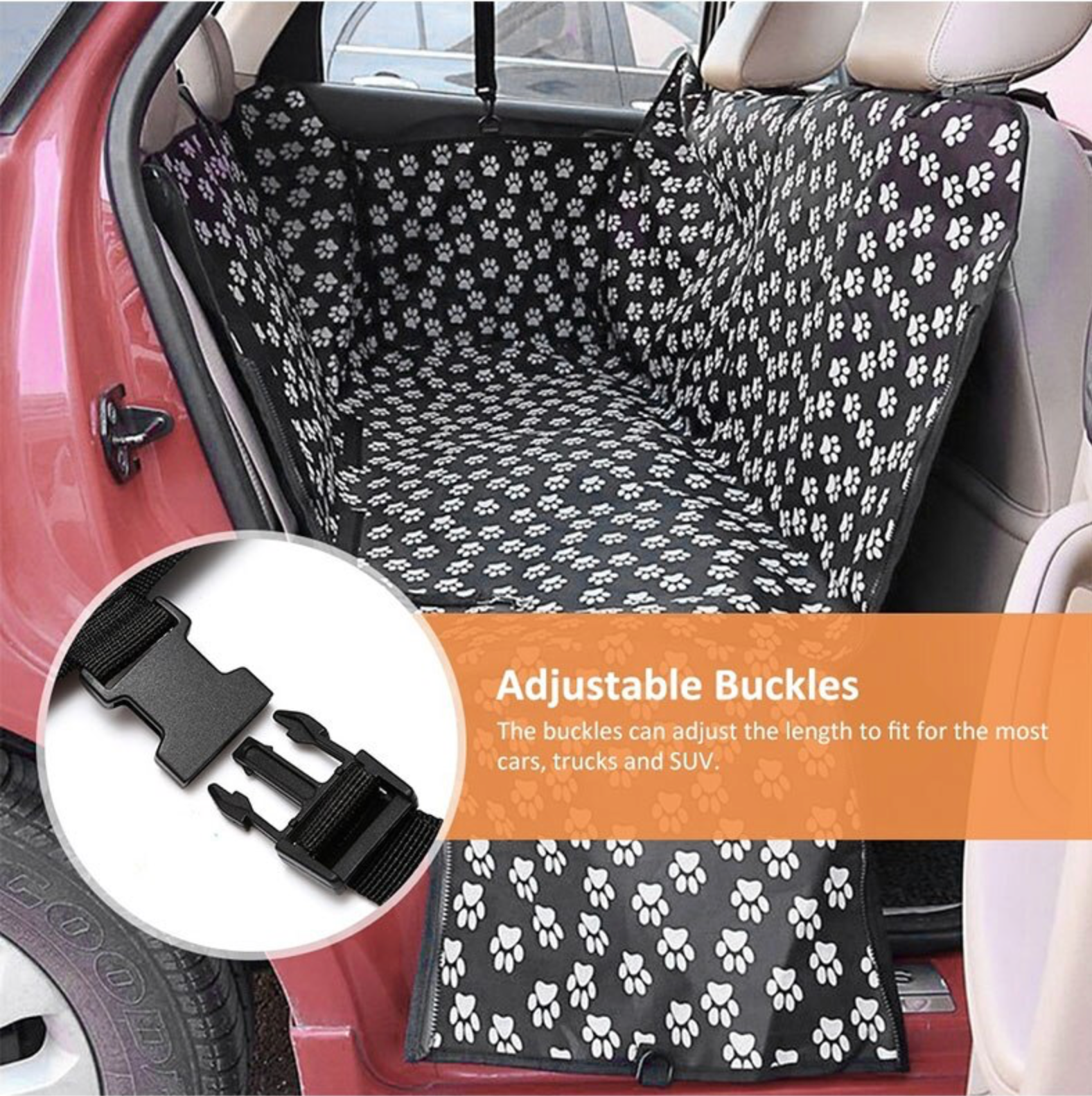 Waterproof Dog Car Seat Cover Protector Hammock for Back Seat