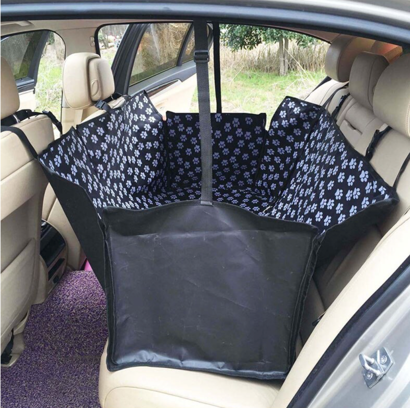 Pet carriers oxford fabric paw pattern car pet seat cover dog car back seat carrier waterproof pet mat hammock cushion protector deals