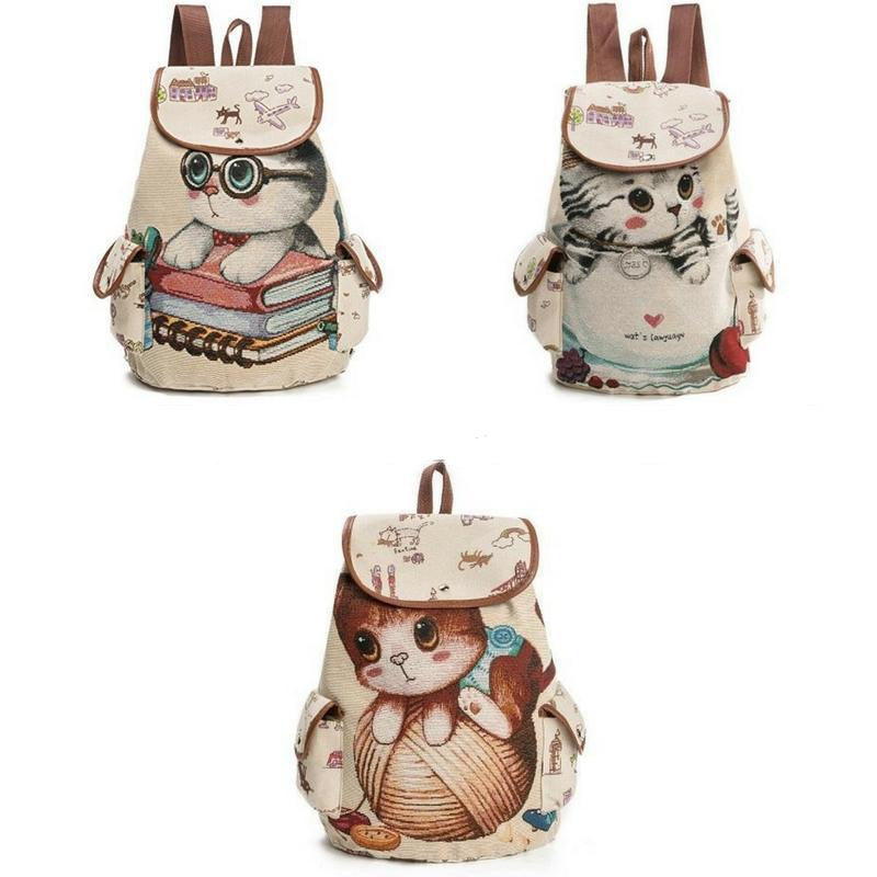 Cat Print Drawstring Backpack - Madison's Mutt Mall