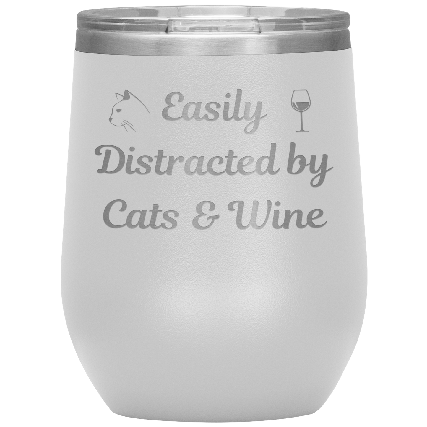 Easily Distracted by Cats & Wine Tumbler - Madison's Mutt Mall