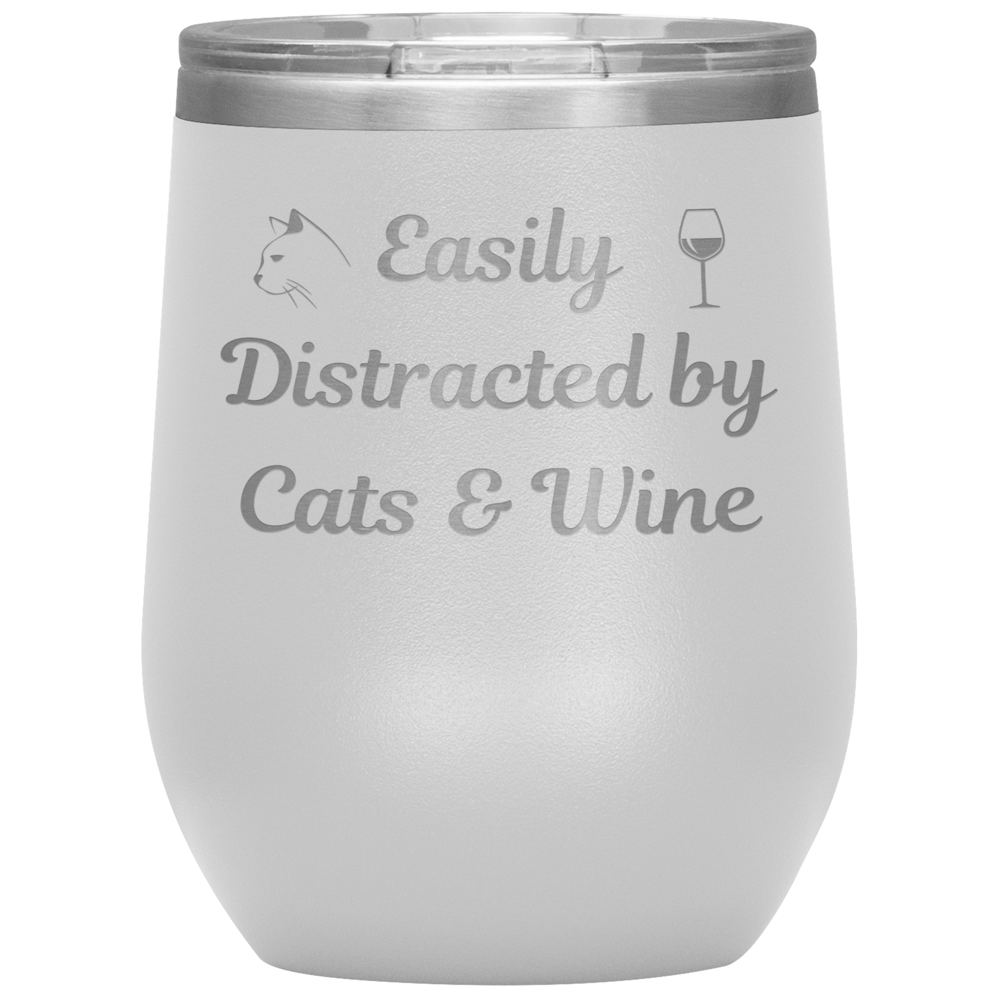 Easily Distracted by Cats & Wine Tumbler - Madison's Mutt Mall