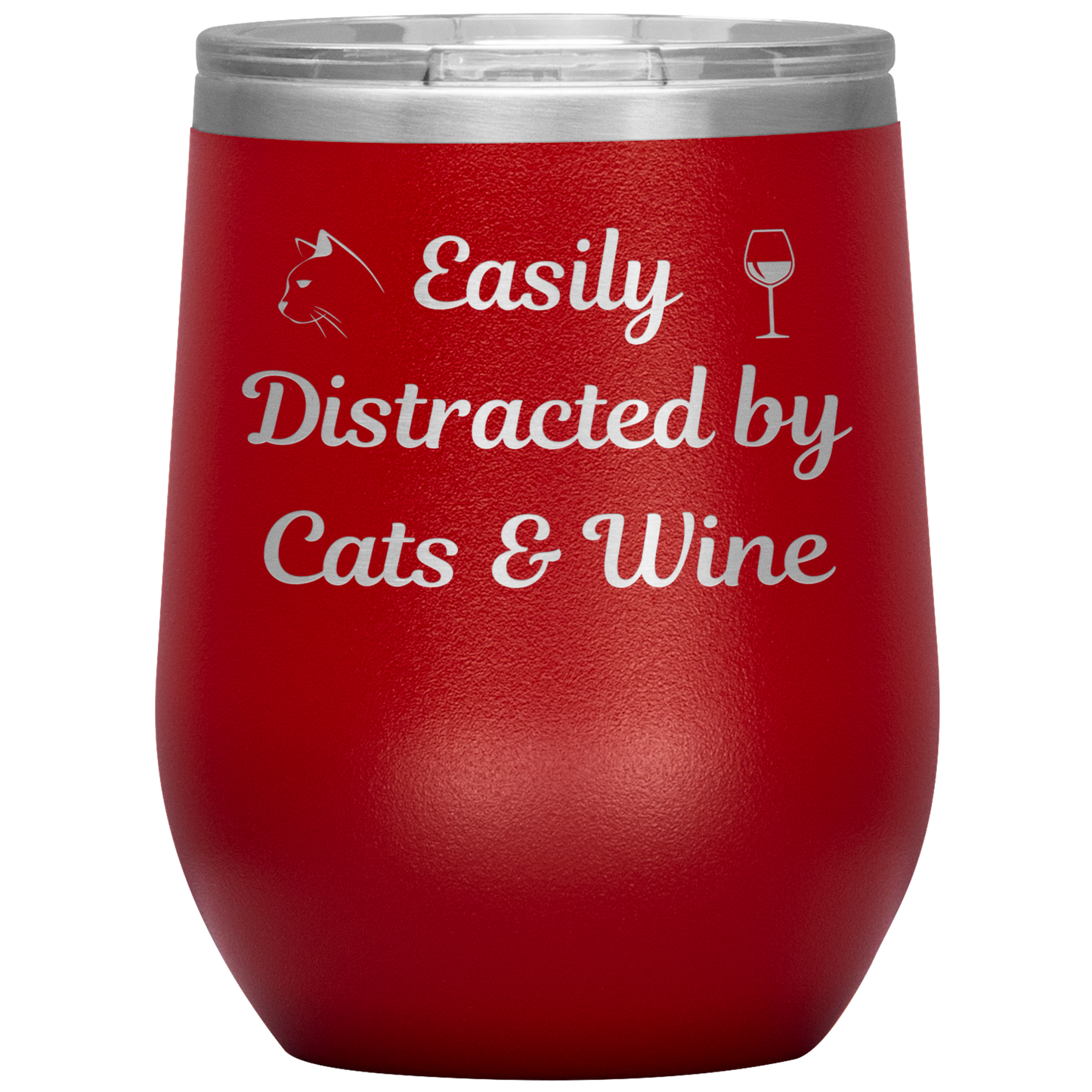 Easily Distracted by Cats & Wine Tumbler - Madison's Mutt Mall