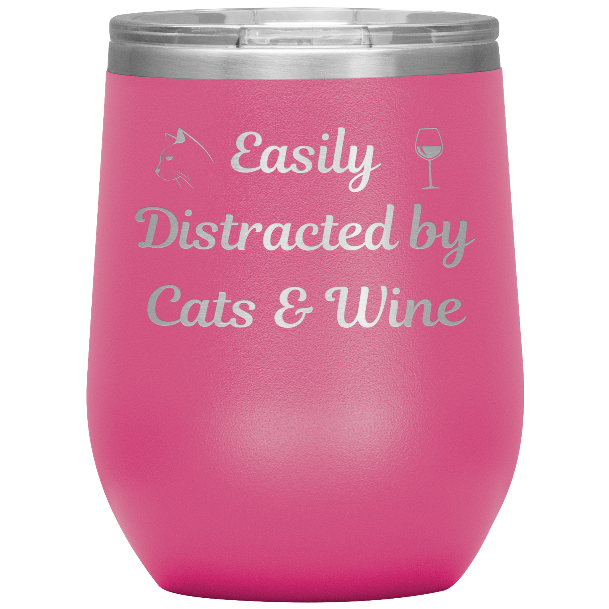 Easily Distracted by Cats & Wine Tumbler - Madison's Mutt Mall