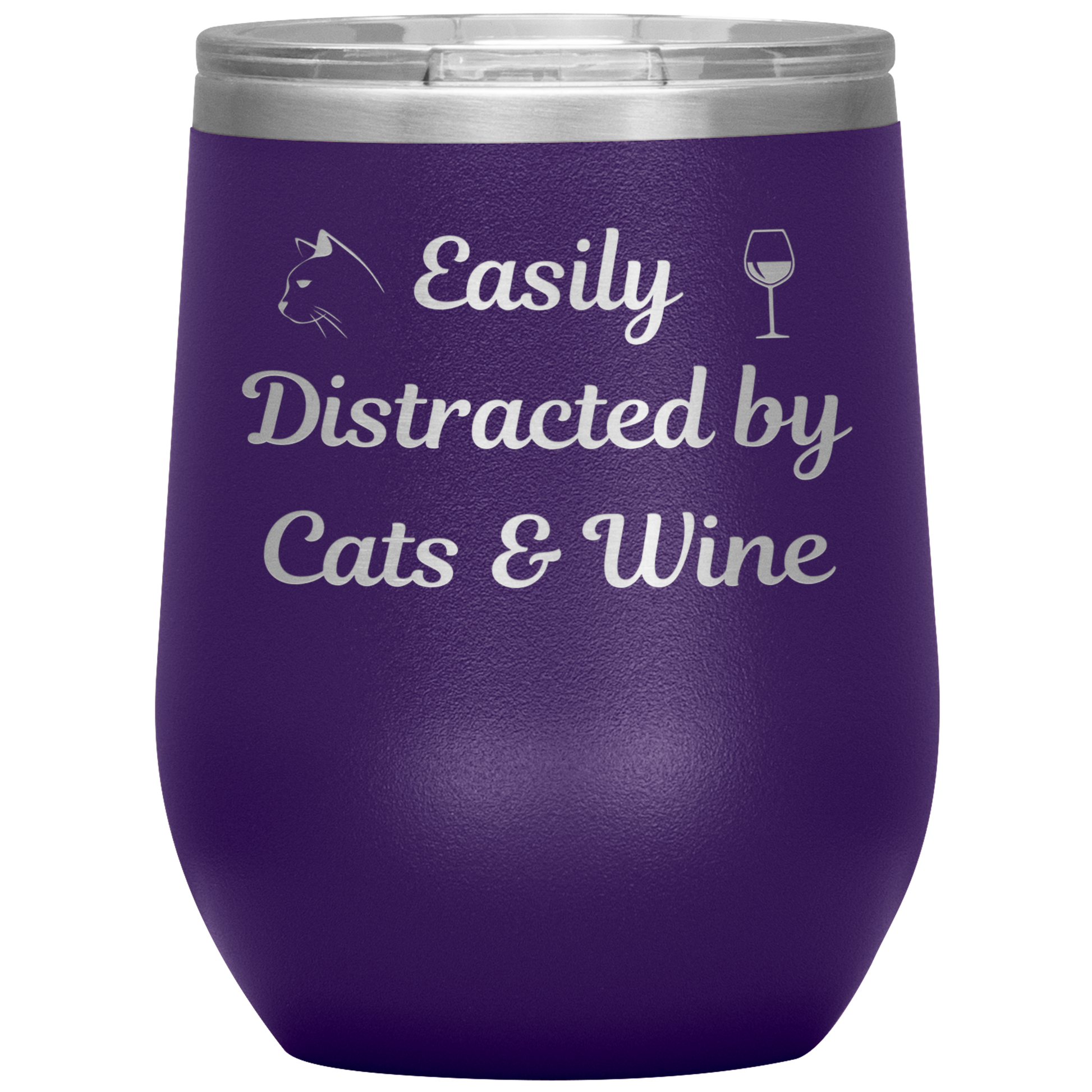 Easily Distracted by Cats & Wine Tumbler - Madison's Mutt Mall